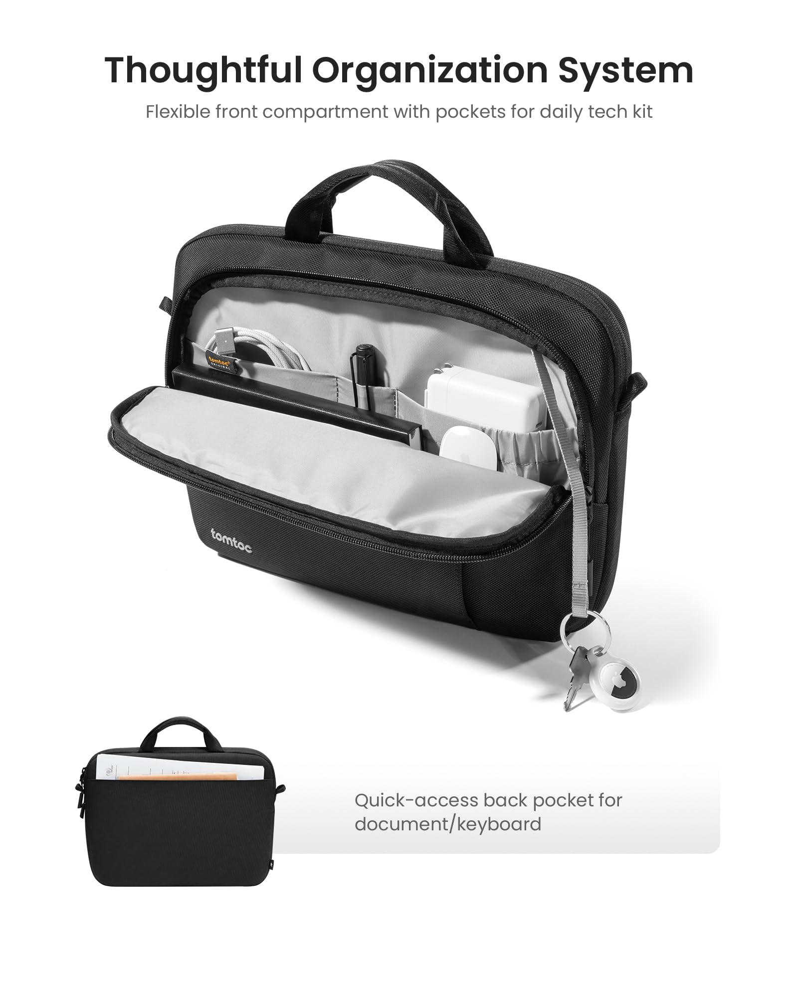tomtoc 360 Protective Laptop Carrying Case for 2026 16-inch MacBook Pro M5/M4/M3/M2/M1 Pro/Max A3428 A3429 A3403 A3186 A2991, Water-resistant Laptop Shoulder Bag fits 15-inch MacBook Air M5/M4/M3/M2 - Image 7