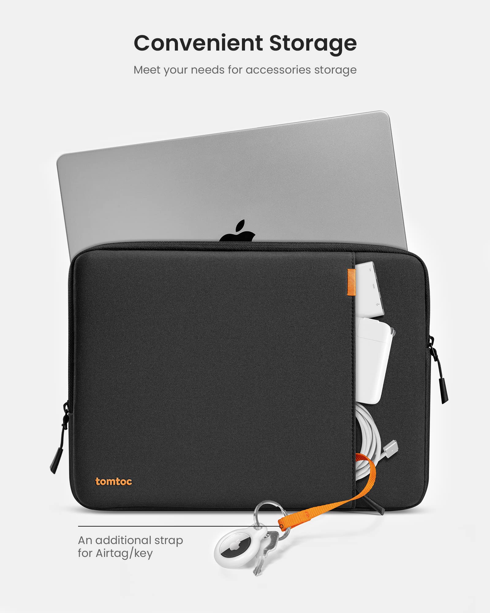 tomtoc 360 Protective Laptop Sleeve Set for 15-inch MacBook Air M5/A3448 (2026), M4/A3241, M3/A3114 M2/A2941, Water-Resistant Laptop Case Bag with Accessory Pouch Fits 15" MacBook Pro & Surface Laptop - Image 6