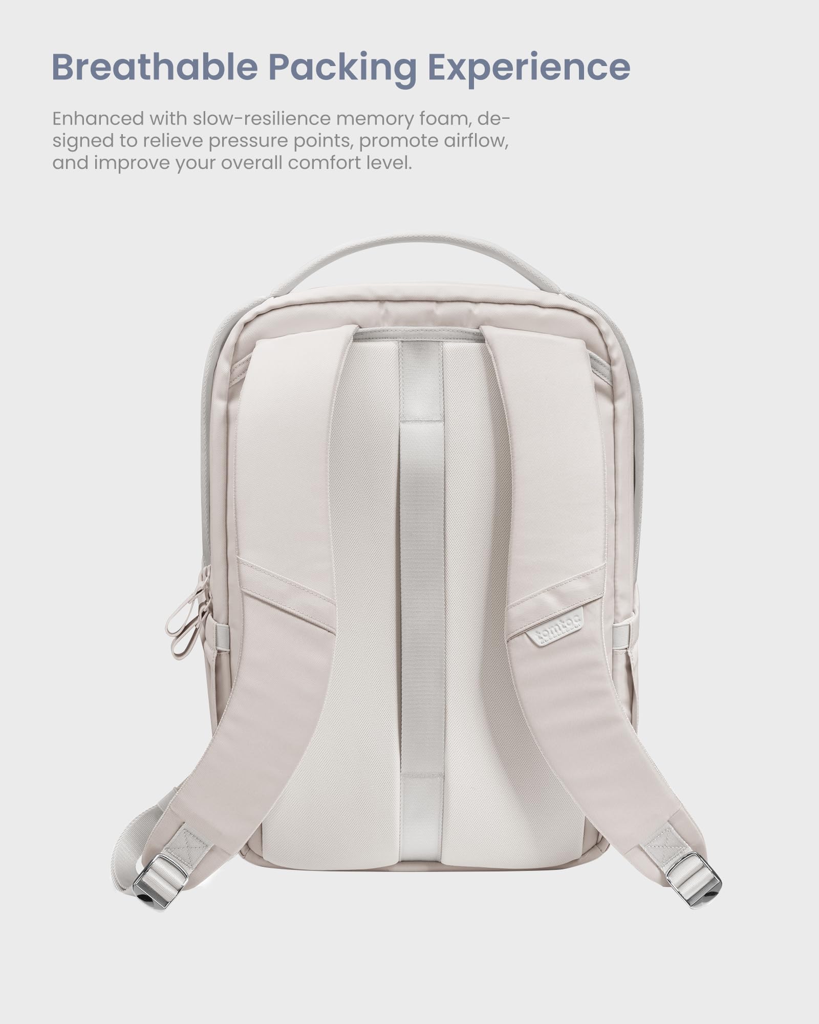 tomtoc Laptop Backpack 20L Techpack Workpack Designed for Business Professional Commuter, City EDC Backpack Daypack for 15.6-inch Laptop, White - Image 4
