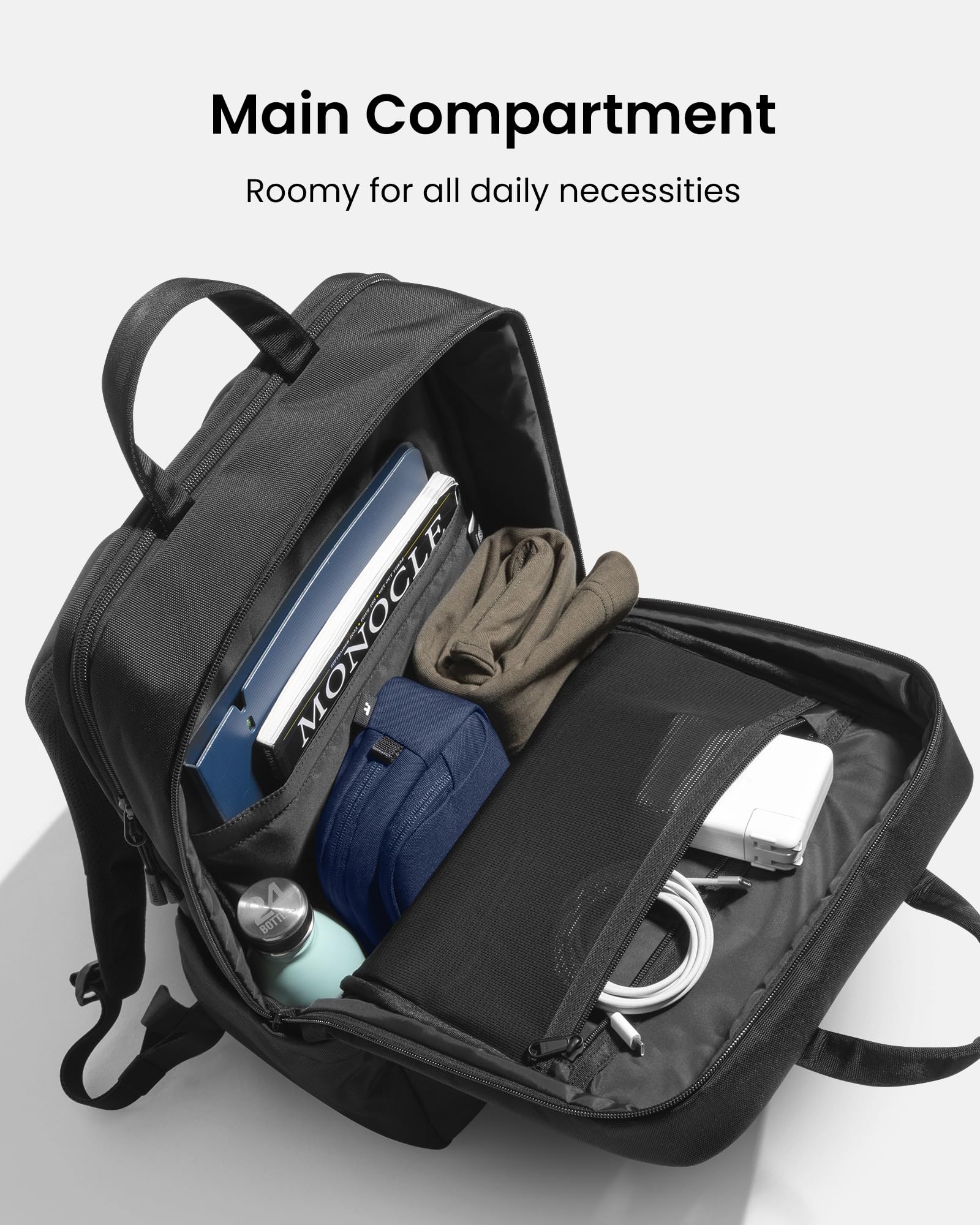 tomtoc Laptop Backpack, Laptop Bag for Men Women, 24L Everyday Computer Backpack for 16'' MacBook Pro M4, Daypack for Work, Commute, Business, College, Weekend Trip - Image 3