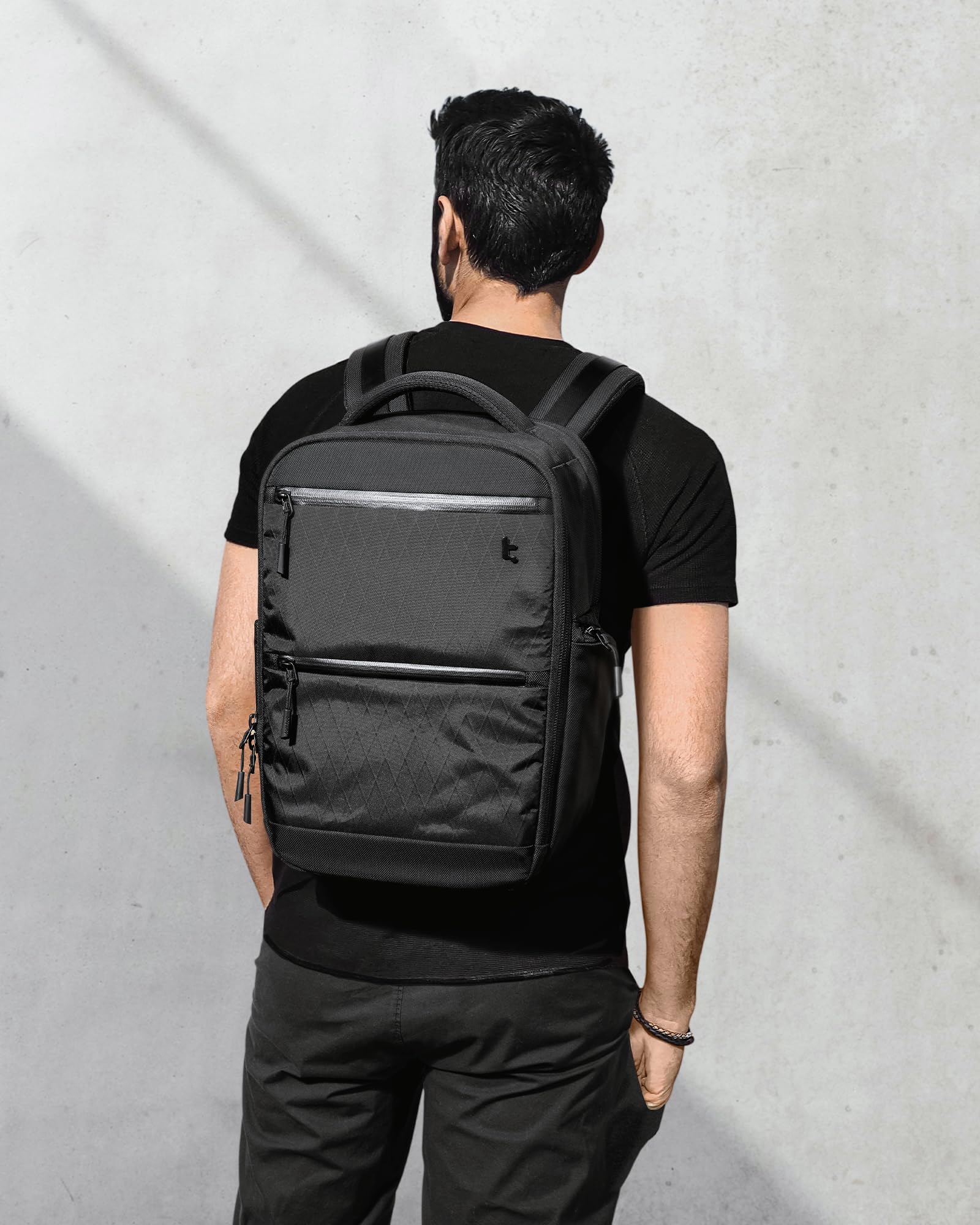tomtoc Laptop Backpack X-Pac Techpack Designed for Business Professional Commuter, City Compact Backpack for 16-inch MacBook Pro, Black - Image 7